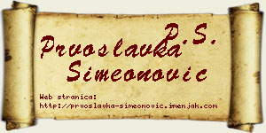 Prvoslavka Simeonović vizit kartica